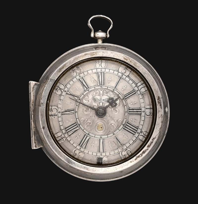 A Good Silver Pair Cased Verge Pocket Watch, signed Windmills, London, early 18th century