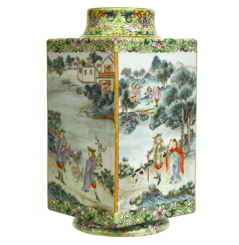 A Chinese Porcelain European Subject Vase, late 18th/early 19th century