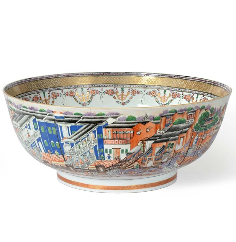 A Chinese Porcelain "Hong" Punch Bowl, circa 1790