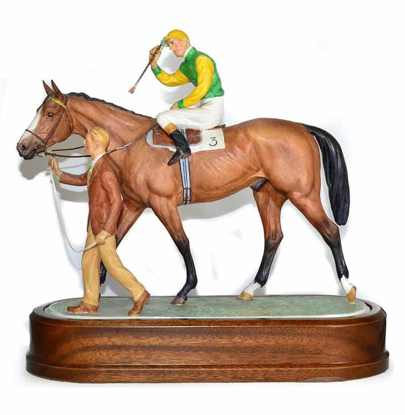 Royal Worcester ‘The Winner with Jockey and Stable Boy’, model No. RW3667 by Doris Lindner