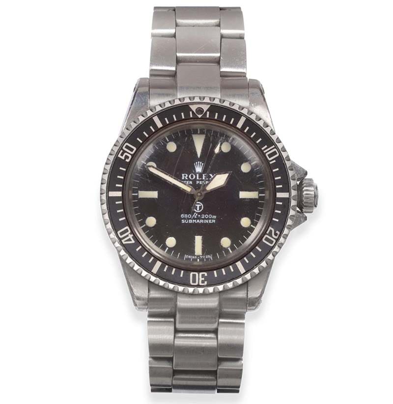An Automatic Centre Seconds Royal Navy Military Issue Diver’s Watch, Signed Rolex, Oyster Perpetual, Submariner, 1975